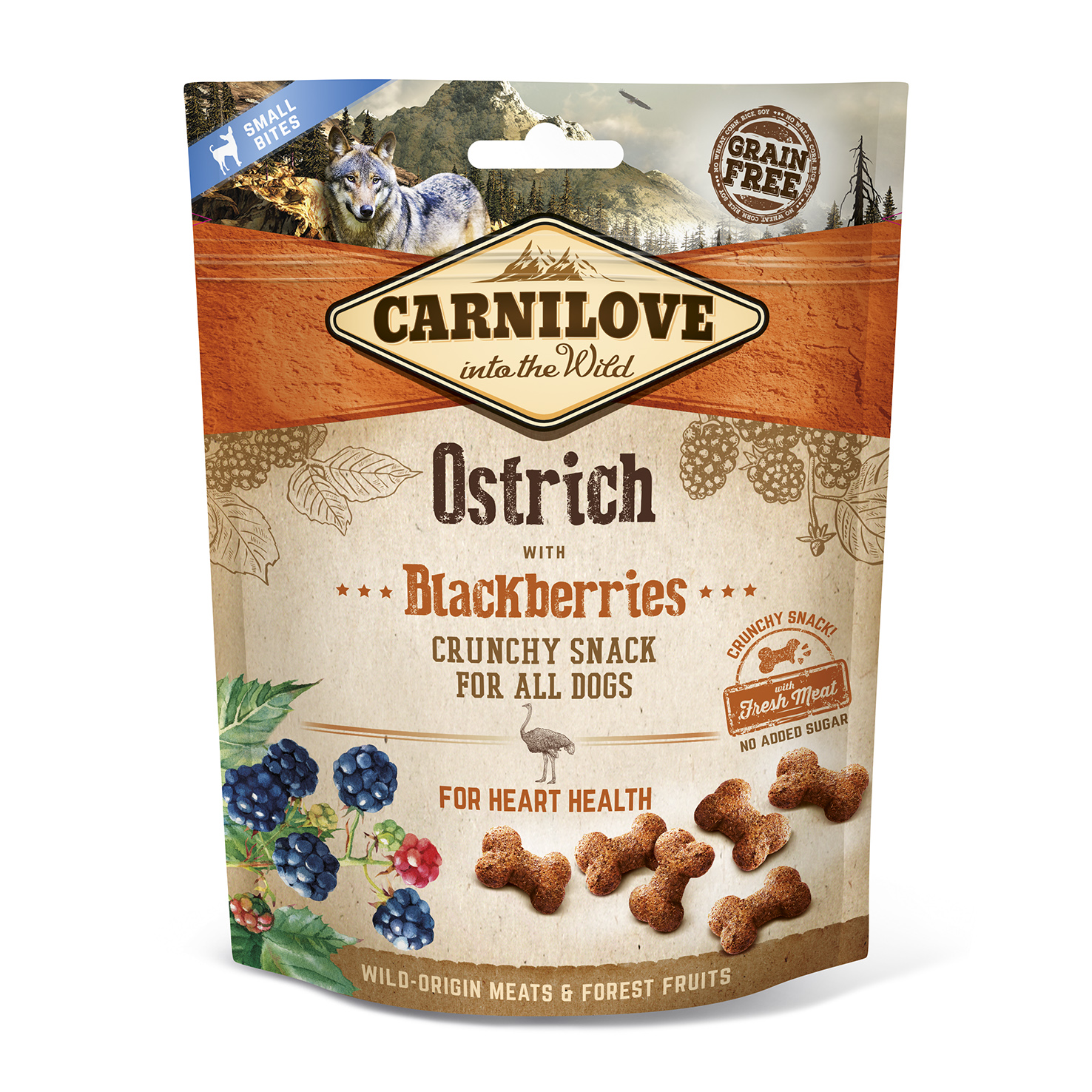 Carnilove Dog Crunchy Snack Ostrich&Blackberries 200g 