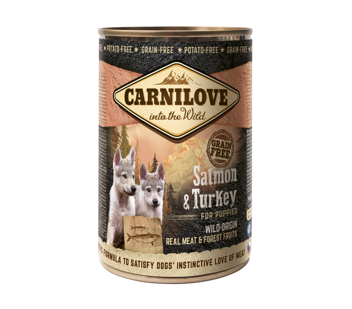 Carnilove Wild konzerva Meat Salmon & Turkey Puppies 400g 