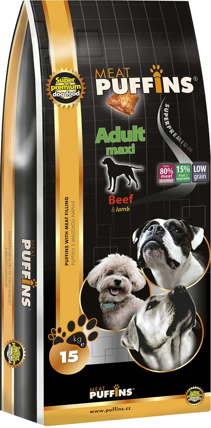 Puffins Dog Adult Maxi Beef 15kg