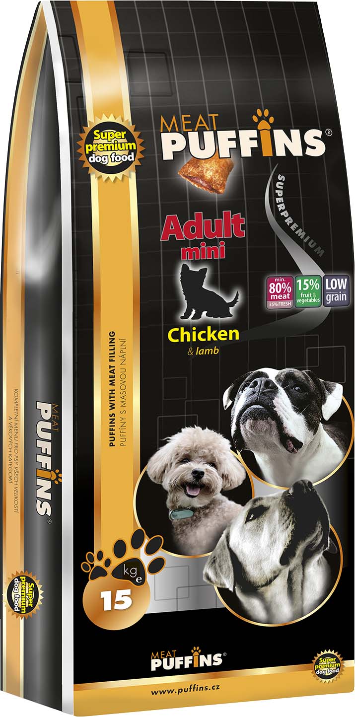 Puffins Dog Adult Yorkshire&Mini Chicken 15kg