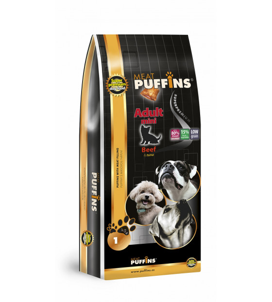 Puffins Dog Adult Mini Beef 15kg