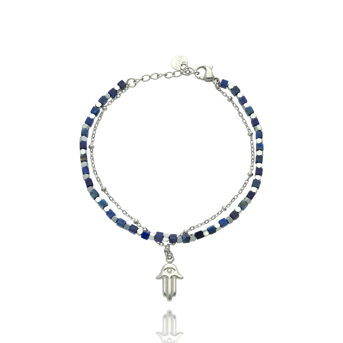 Ocelový náramek s lapis lazuli B99500a