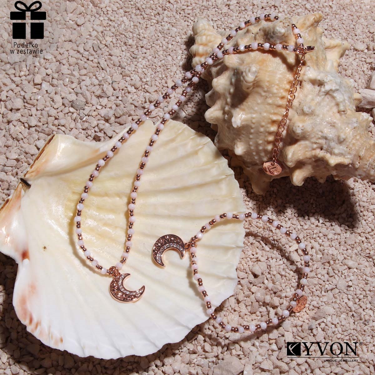 Růžový náhrdelník z mušlí N00308