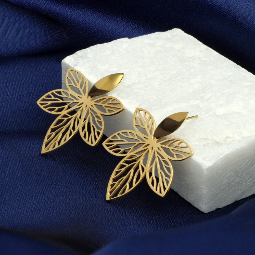 Pozlacené náušnice z nerezové oceli E98540z