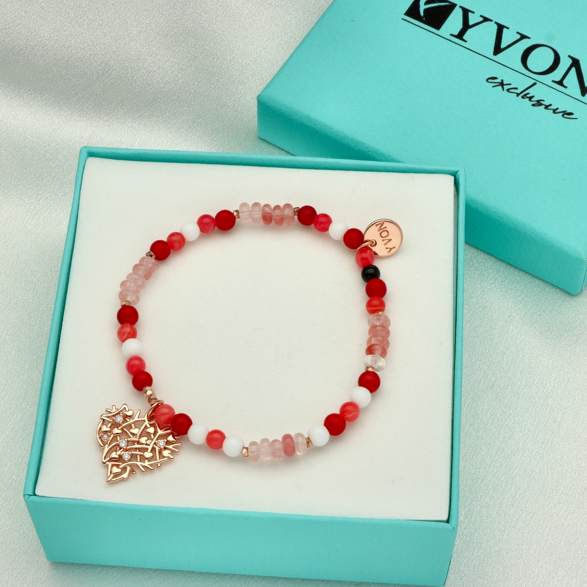 Pozlacený náramek s rodochrozity B00207