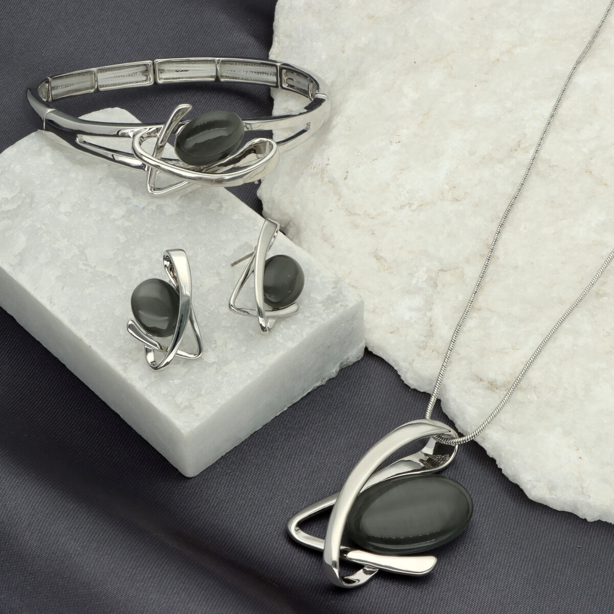 Náušnice s křemenem E97040