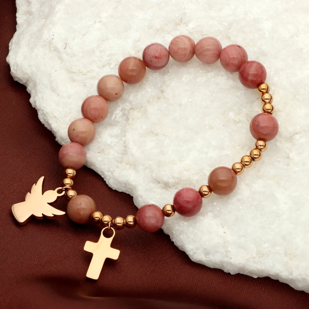 Růženec z oceli a kamenů ROZ332