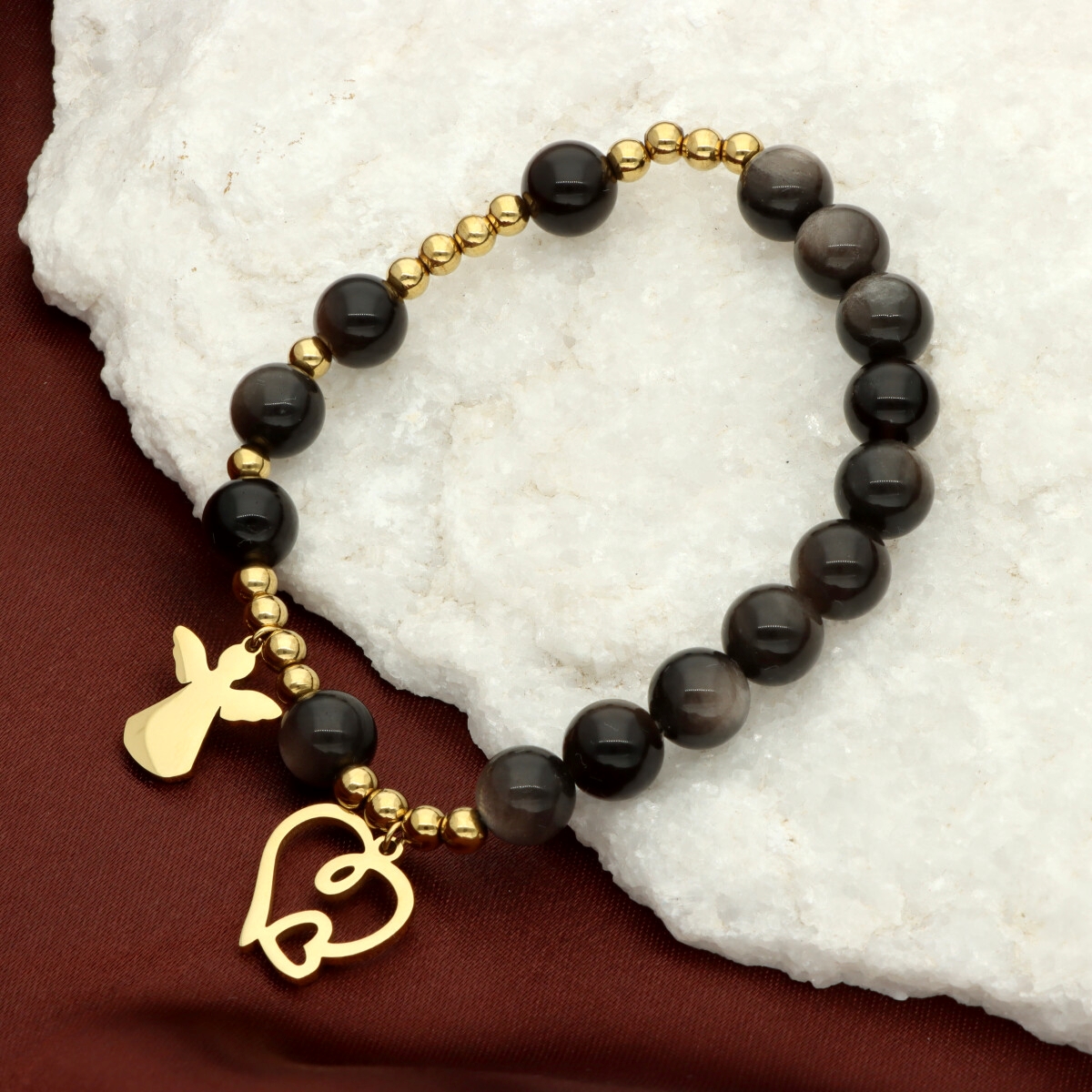 Růženec z oceli a kamenů ROZ359