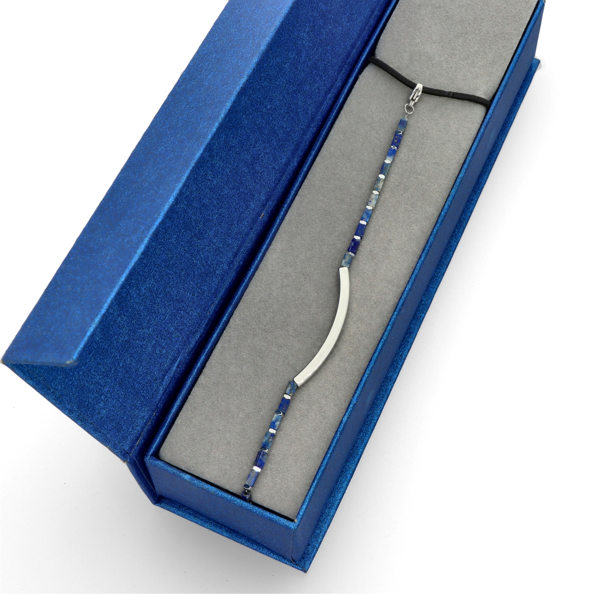 Ocelový náramek s lapis lazuli B99503a