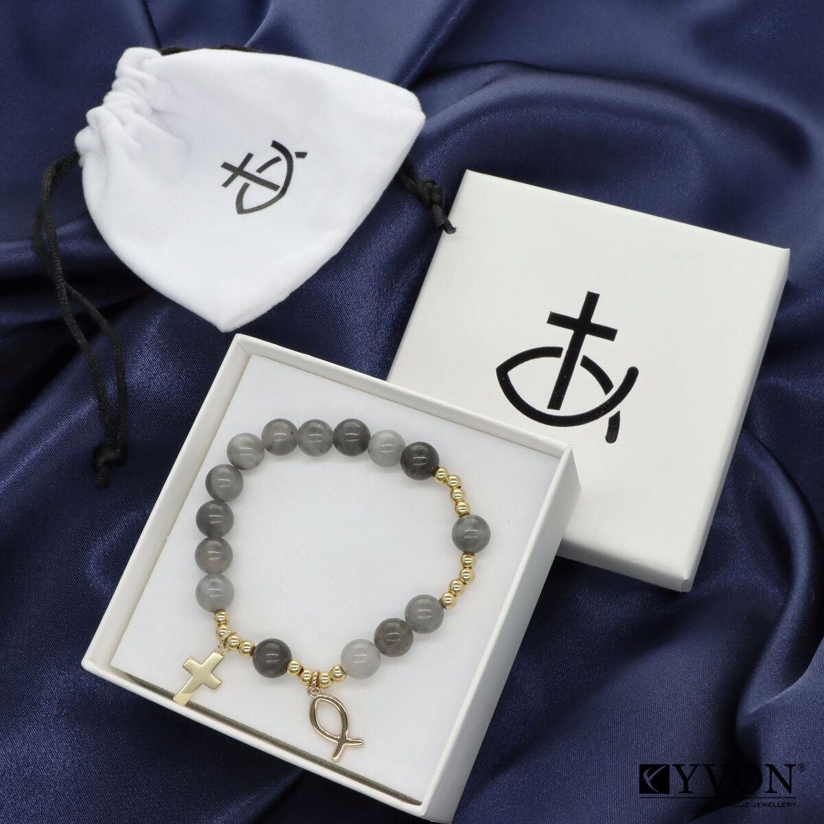 Růženec z oceli a kamenů ROZ107