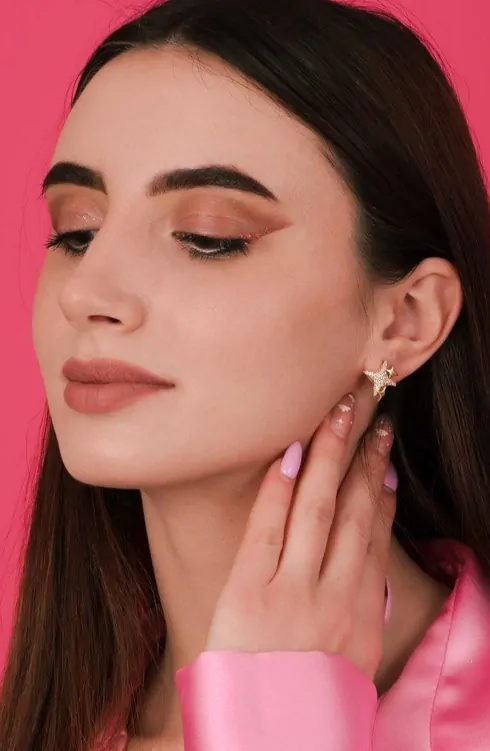 Pozlacené náušnice E01076