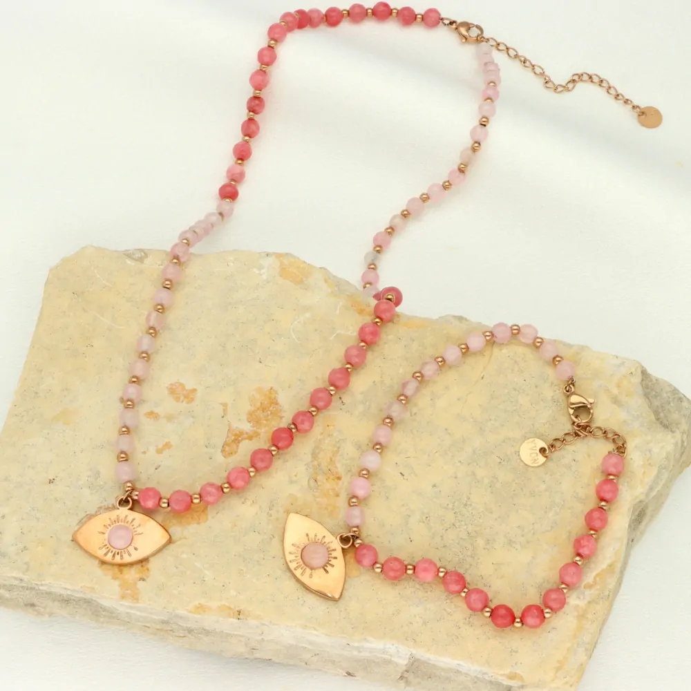 Ocelový náramek s křišťálem B99521a