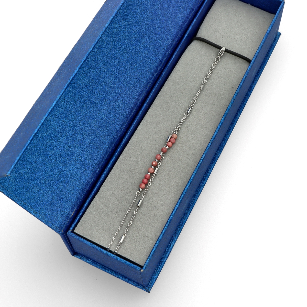 Ocelový náramek s rodochrozity B99526a