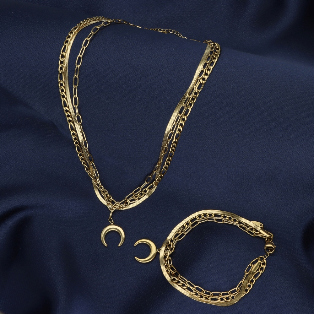 Pozlacený náhrdelník z nerezové oceli N99901