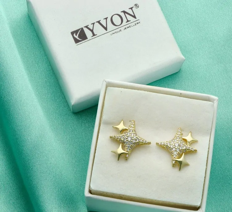 Pozlacené náušnice E01076