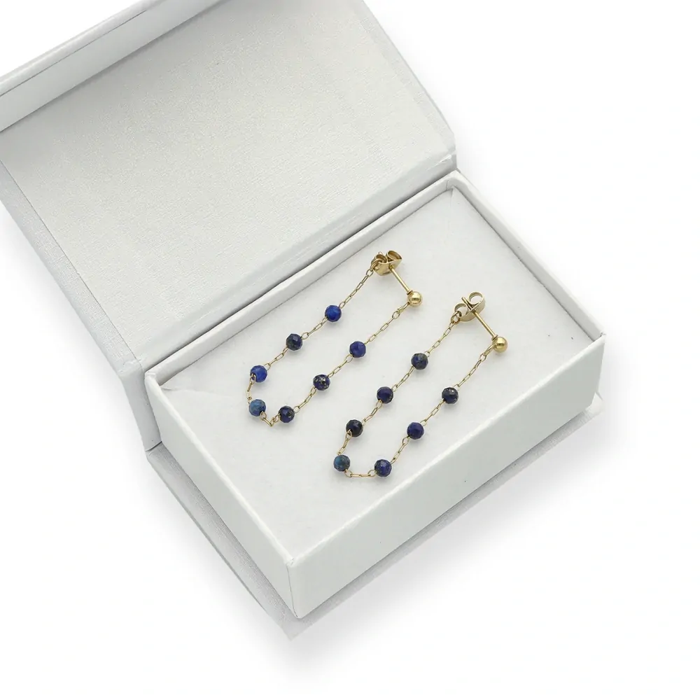 Ocelové náušnice s lapisem E98712